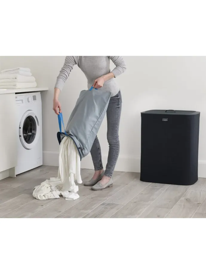 Wäschekorb "Tota" in Schwarz - 2x 45 l