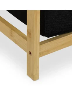 Wäschekorbregal in Natur/ Schwarz - (B)80 x (H)105 x (T)40 cm