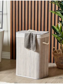 Wäschekörbe KOMARI in Grau/Weiß - (W) 40 x (H) 60 x (L) 30 cm