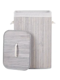 Wäschekörbe KOMARI in Grau/Weiß - (W) 40 x (H) 60 x (L) 30 cm