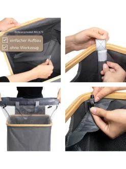 Wäschesammler 60 Liter beig