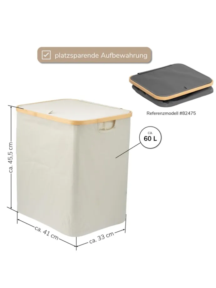 Wäschesammler 60 Liter beig