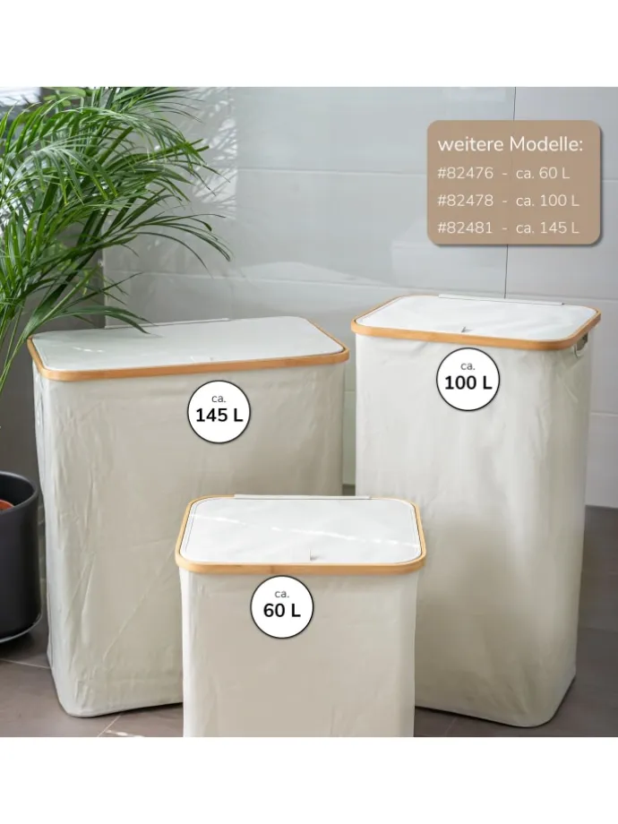 Wäschesammler 60 Liter beig