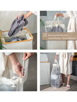 Wäschesammler 100 Liter beige