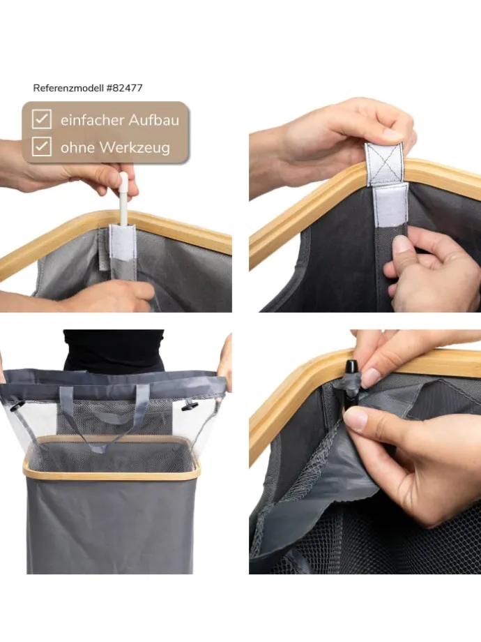 Wäschesammler 100 Liter beige