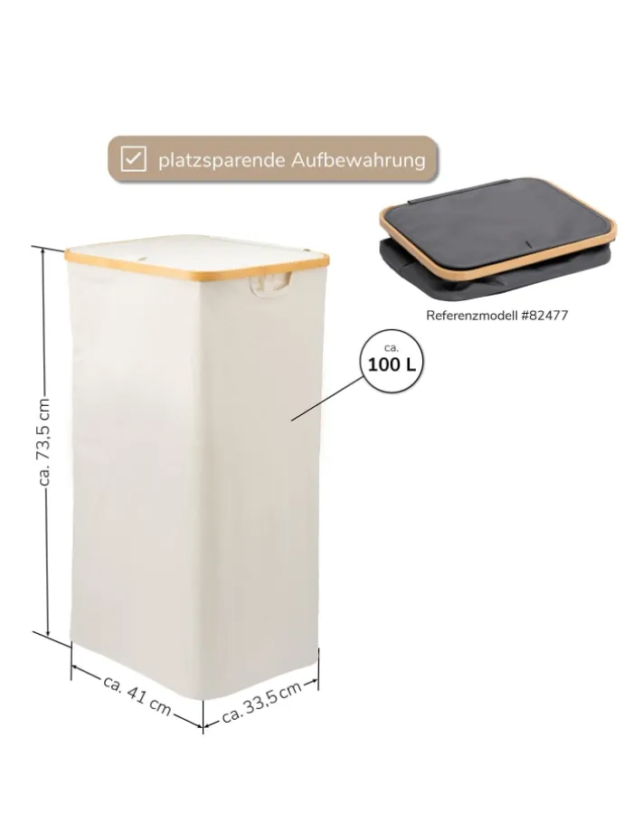 Wäschesammler 100 Liter beige