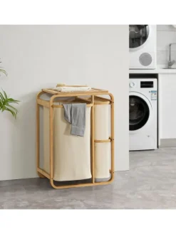 Wäschesammler Evenes in Beige (H)70.5cm (B)49.5cm (T)33cm