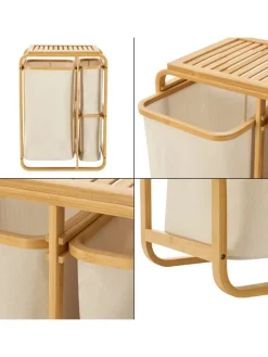 Wäschesammler Evenes in Beige (H)70.5cm (B)49.5cm (T)33cm