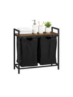 Wäschesammler in Braun/ Schwarz - (B)73 x (H)72 x (T)33 cm