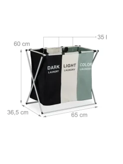 Wäschesammler in Mehrfarbig - (B)65 x (H)60 x (T)36,5 cm