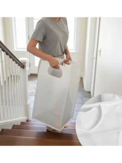 Wäschesammler in Schwarz/ Braun - 65 L