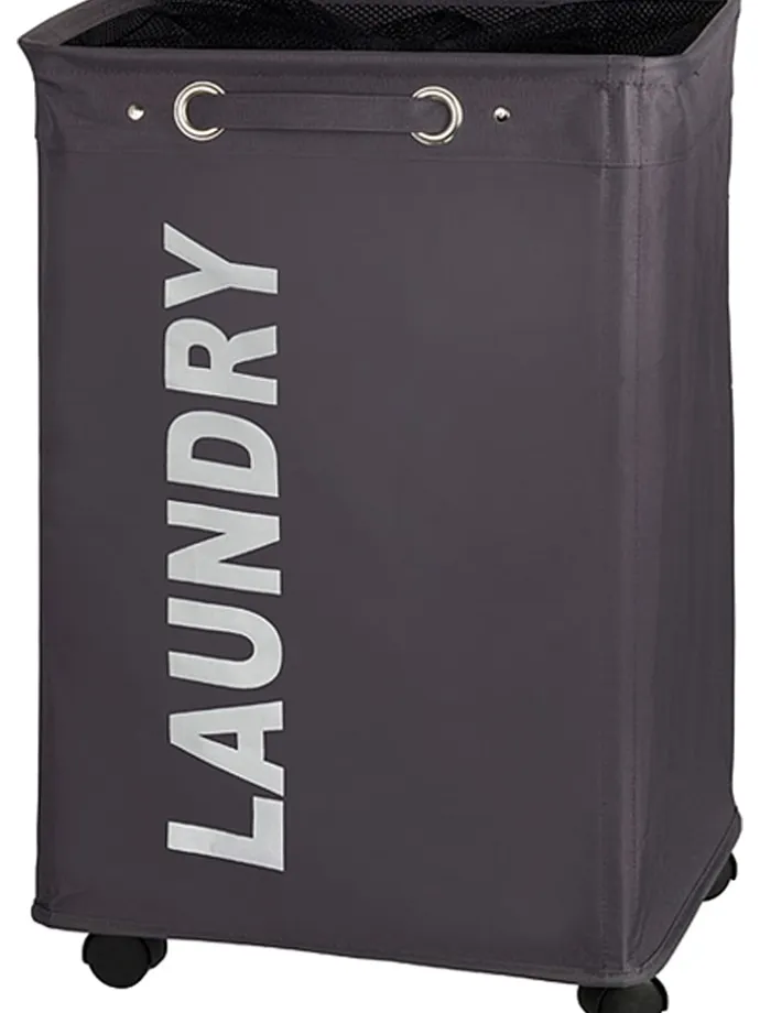 Wäschesammler "Quadro Grau" in Grau - 79 l
