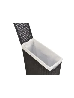 Wäschesammler Raumspar-Wäschekorb in schwarz