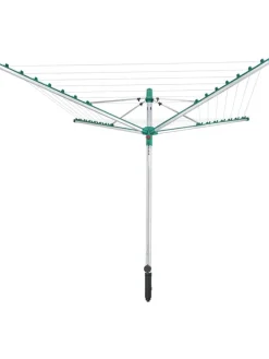 Wäscheschirm "Linomatic V 400" in Silber/ Türkis