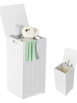 Wäscheschrank freistehend in Weiß