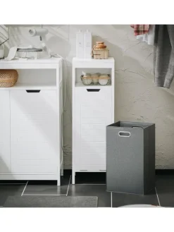 Wäscheschrank in Weiß - (B)30 x (H)90 x (T)30cm