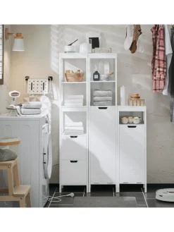 Wäscheschrank in Weiß - (B)30 x (H)90 x (T)30cm