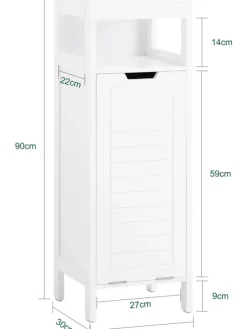 Wäscheschrank in Weiß - (B)30 x (H)90 x (T)30cm