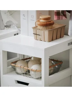 Wäscheschrank in Weiß - (B)30 x (H)90 x (T)30cm