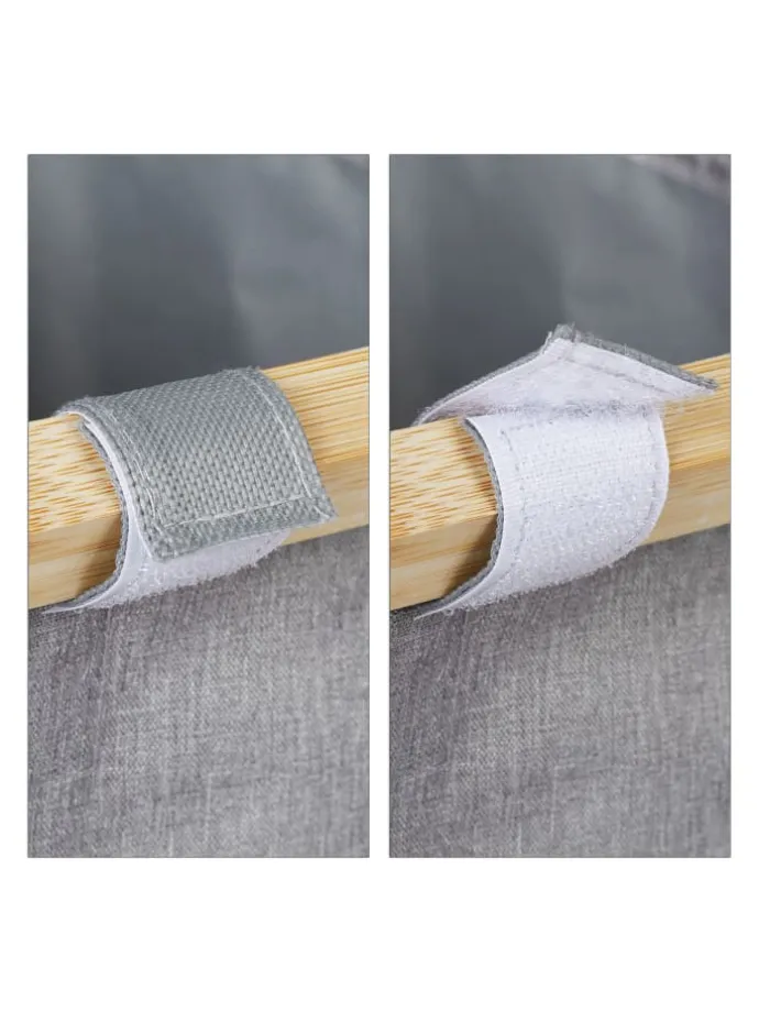 Wäschesortierer in Grau/Natur - 3x 28 l