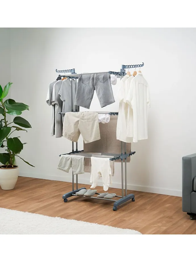 Wäscheständer in Silber/ Grau