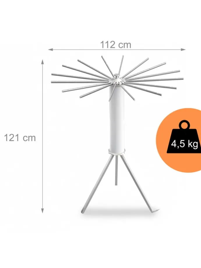 Wäscheständer in Weiß/ Silber - (H)121 x Ø112 cm