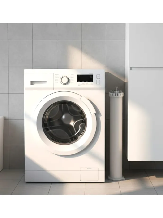 Wäscheständer in Weiß/ Silber - (H)121 x Ø112 cm