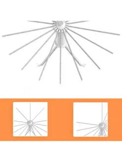 Wäscheständer in Weiß/ Silber - (H)121 x Ø112 cm