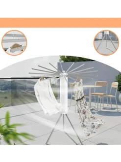 Wäscheständer in Weiß/ Silber - (H)121 x Ø112 cm