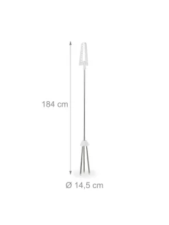 Wäscheständer Kleiderbügel in Silber/ Weiß - (B)62 x (H)150 x (T)52 cm