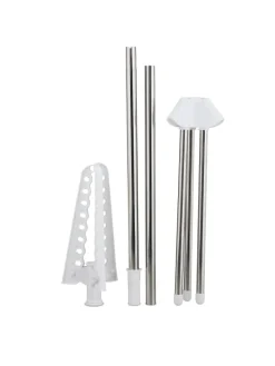 Wäscheständer Kleiderbügel in Silber/ Weiß - (B)62 x (H)150 x (T)52 cm