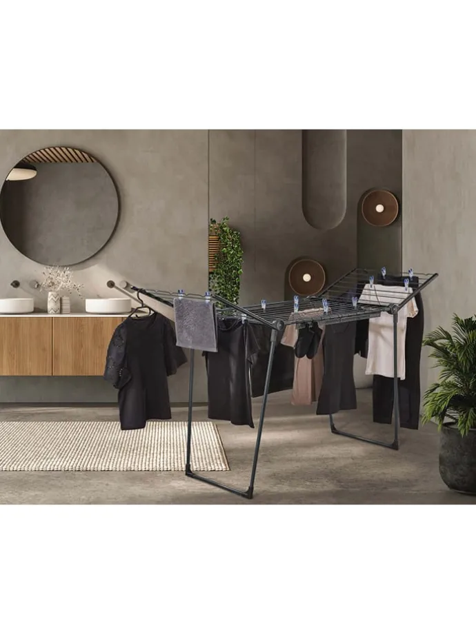 Wäscheständer "Pegasus 200" in Schwarz - (B)167 x (H)107 cm