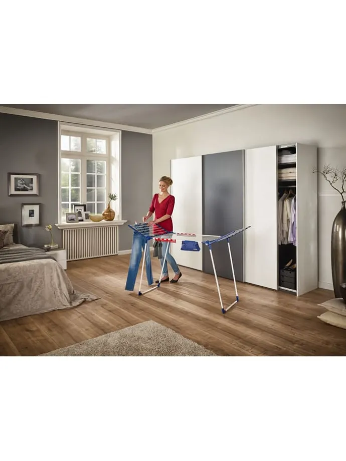 Wäscheständer "Pegasus 180 Solid Plus" in Dunkelblau/ Weiß - (B)157 cm