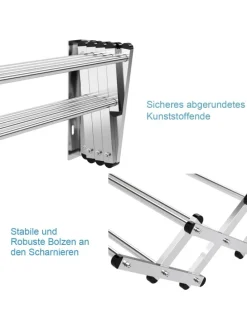 Wäscheständer Wandmontage 86cm in Silber