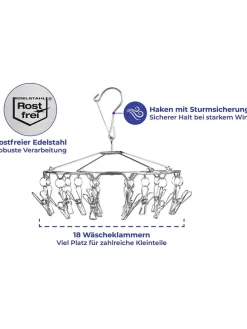 Wäschetrockner-Karussell "Maximex" in Silber - Ø 27 cm