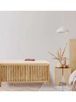 Wäschetruhe in Natur/ Weiß - 100 l