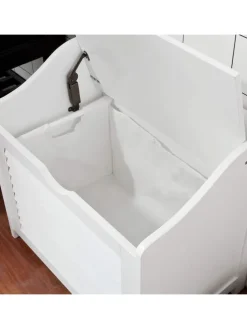 Wäschetruhe in Weiß - (B)50 x (H)53 x (T)35cm