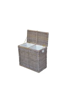 Wäschsammler DUO Rattanwäschekorb in naturgrau