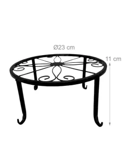 2x Blumenständer in Schwarz - (H)11 x Ø23 cm