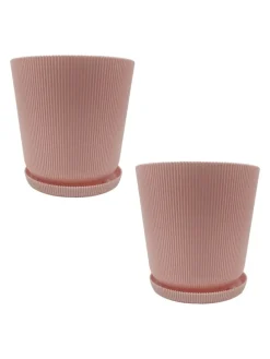 2x Blumentopf in Altrosa - (H) 20 x Ø 20 cm
