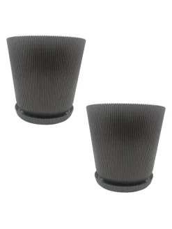 2x Blumentopf in Dunkelgrau - (H) 20 x Ø 20 cm