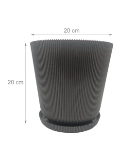 2x Blumentopf in Dunkelgrau - (H) 20 x Ø 20 cm