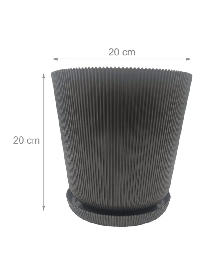 2x Blumentopf in Dunkelgrau - (H) 20 x Ø 20 cm