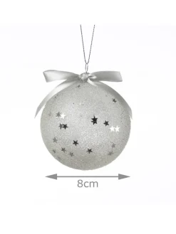 12x Christbaumkugeln Weihnachtskugeln bruchfest 2 Designs D: 8cm transparent