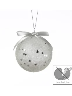 12x Christbaumkugeln Weihnachtskugeln bruchfest 2 Designs D: 8cm transparent