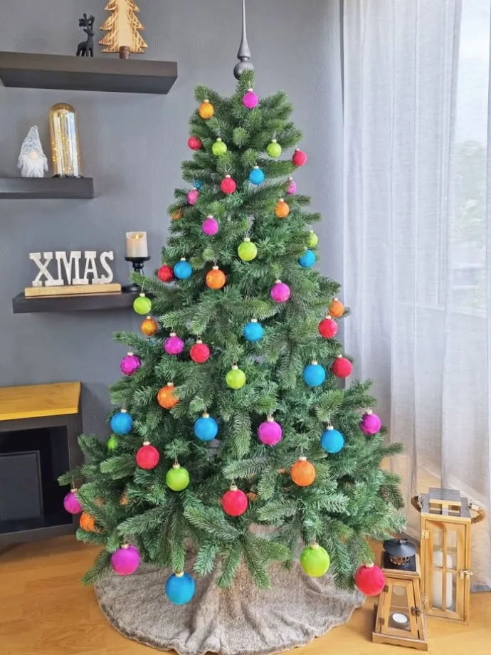 60x Eislack Christbaumkugeln Glas Kugeln versch. Größen in Bunt