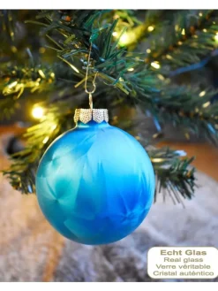 60x Eislack Christbaumkugeln Glas Kugeln versch. Größen in Bunt