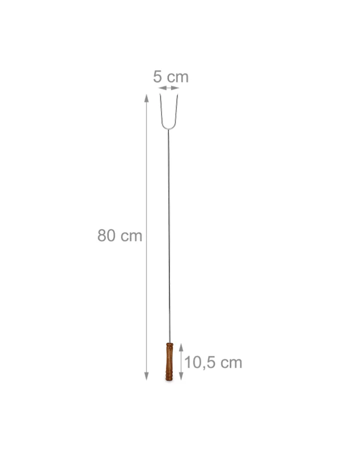 6x Grillspieße in Silber/Natur