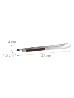 3x Grillzange in Silber