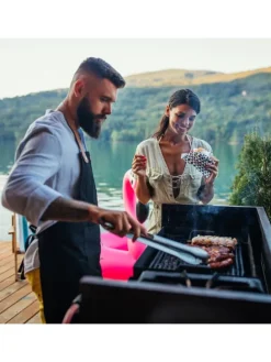 9x Grillzange in Silber